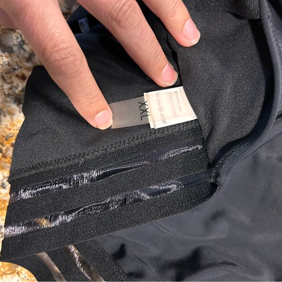 Amazon Criss Cross Sheer Black One Piece Swimsuit size XXL - Picture 4 of 5